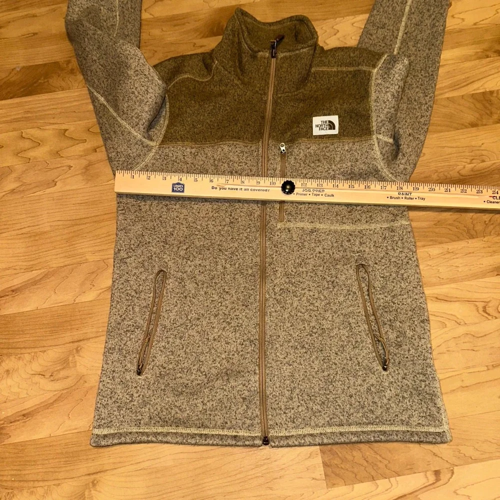 The North Face Mens Gordon Lyons Fleece Jacket Full Zip Sweater Brown Tan Size M